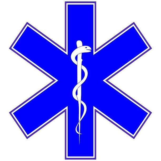 Star of Life 4" Black Die Cut Reflective Emergency Medical EMT Decal w/Border Star of Life 4" Black Die Cut Reflective Emergency Medical EMT Decal w/Border